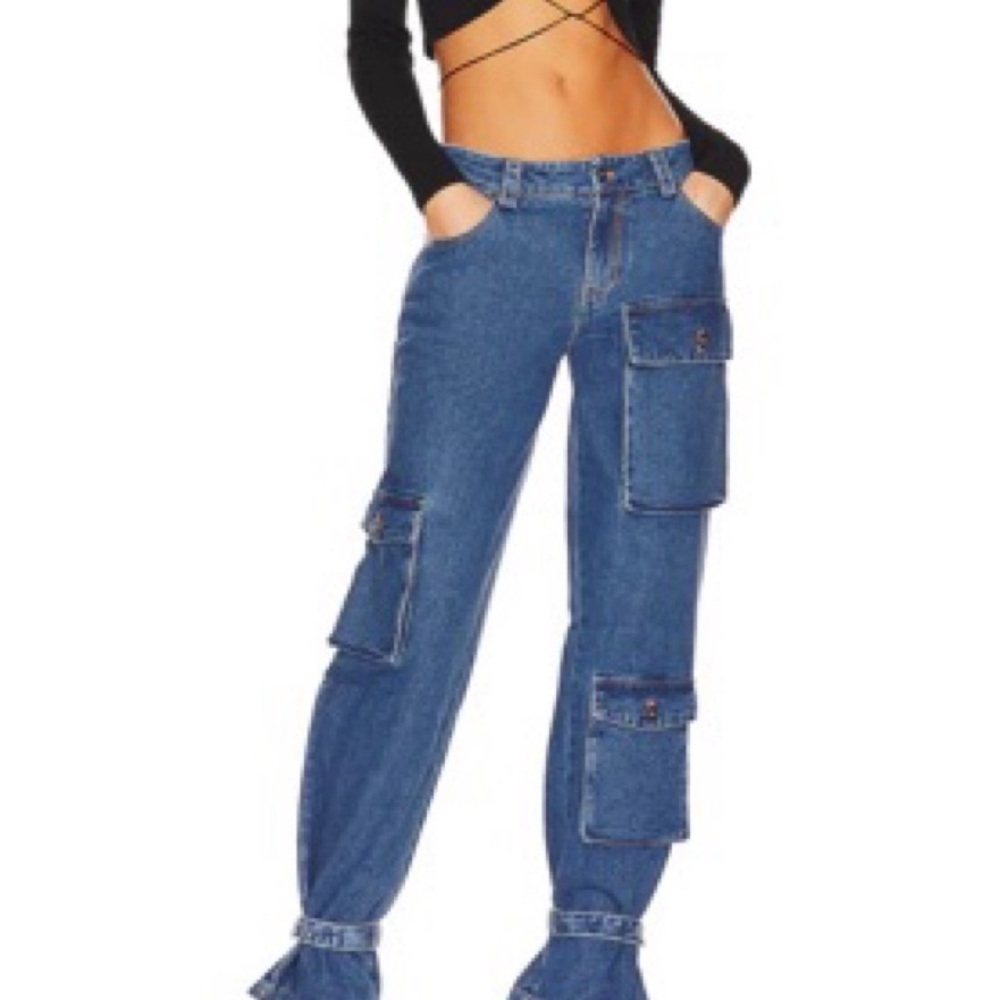 Bardot Blue Cargo Jeans